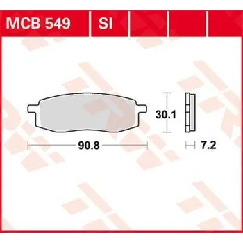 Brzdový komplet TRW MCB549 organické brzdové destičky na motorku