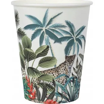 Jednorázové nádobí PAPÍROVÉ KELÍMKY DŽUNGLE HAVAJ 10 KS 270 ML