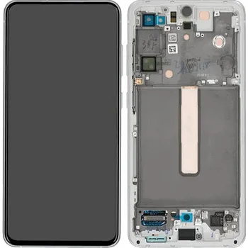 Náhradní dil pro Samsung G990 Galaxy S21 FE - LCD display + Dotyková deska + Přední kryt White / Bílá (Service Pack)