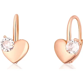 Náušnice JVD Něžné bronzové náušnice Srdíčko se zirkonem SVLE1513XH2RO00 + 2 měsíce na vrácení zboží