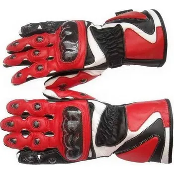 Moto oblečení NTRL50 kožené rukavice na motorku s kevlarovým chráničem červené velikost XXL
