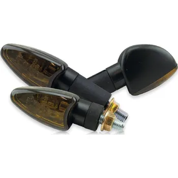 Osvětlení pro motocykl HSM Blinkr Arrow na motorku, tónované sklo, krátké, černá, M8