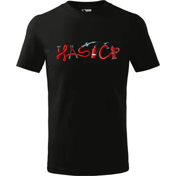 Tričko Hasiči – red - dětské (Velikost: 122, Barva trička: Černá)