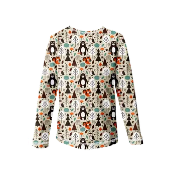 WAMU Dětské tričko s dlouhým rukávem KAMARÁDI Z LESA vel. 128-134