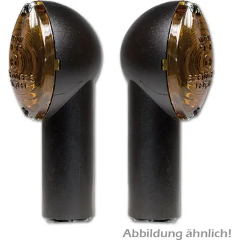 Osvětlení pro motocykl HSM Blinkry na motorku Cat Eye krátké černé, závit M10, žárovkové 12V 21W halogenové tmavésklo