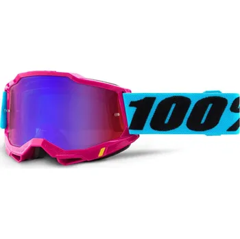 Motocyklové brýle 100percent 100% MX brýle ACCURI 2 brýle Lefleur, zrcadlové červené/modré plexi