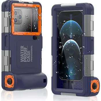 Pouzdro na mobilní telefon Shellbox SHELLBOX pro Apple iPhone modré / oranžové