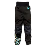 WAMU Softshellové kalhoty dětské DINOSAUŘI černo-hnědá vel. 110-116