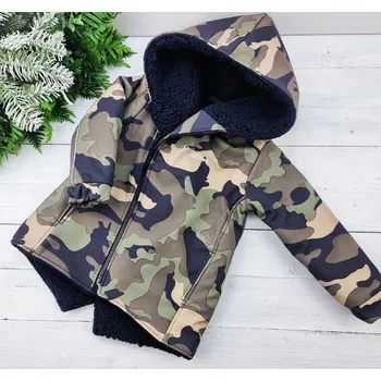 Dívčí bunda Kulišárny Zimní funkční bunda/křivák s beránkem ARMY black VELIKOST: 128