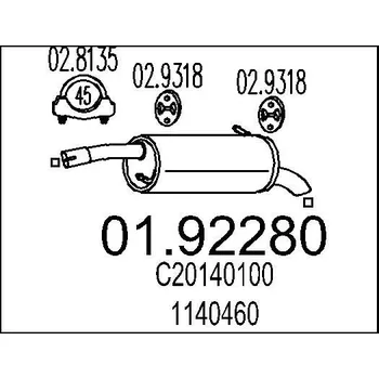Tlumič výfuku Zadní tlumič výfuku MTS 01.92280