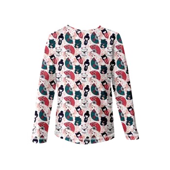 Dívčí tričko WAMU Dětské tričko s dlouhým rukávem JAPONSKÉ PANENKY vel. 116-122