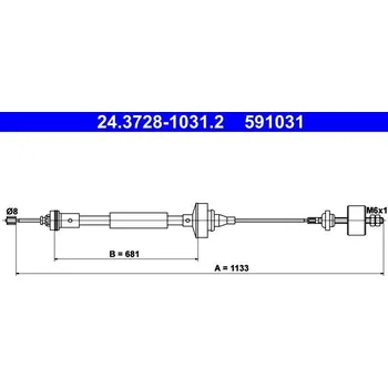 Spojkové lanko Tažné lanko, ovládání spojky ATE 24.3728-1031.2