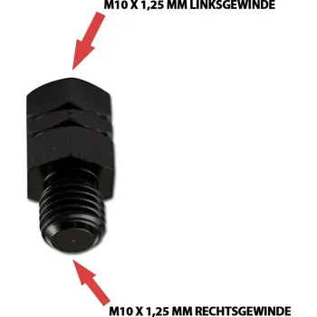 Zrcátko pro motocykl HSM Redukce na zrcátka na motorku, černá, M10 levý => M10 pravý