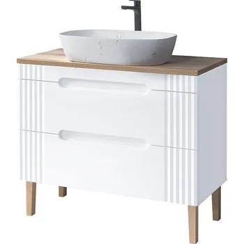 Koupelnový nábytek Skříňka Fiji s deskou a umyvadlem 100 cm bílá/dub coast evoke