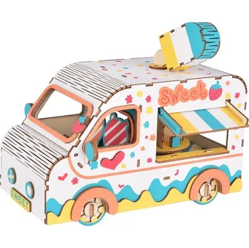 3D puzzle Woodcraft construction kit Woodcraft Dřevěné 3D puzzle Zmrzlinářské auto