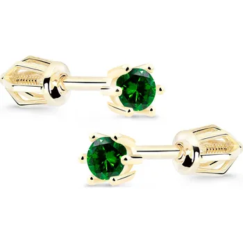 Náušnice Cutie Diamonds Slušivé náušnice ze žlutého zlata se smaragdy DZ8012-30-SM-X-1 + 2 měsíce na vrácení zboží