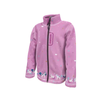 WAMU Fleecová mikina dětská JEDNOROŽCI růžová vel. 116-122