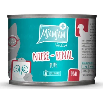 Krmivo pro kočku 6x200g MjAMjAM VetCat Renal - krůtí vlhké krmivo pro kočky