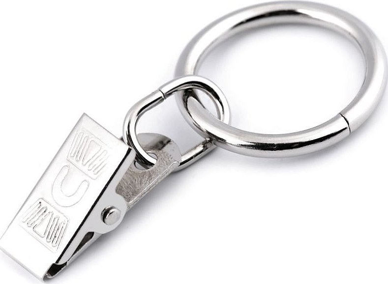 Žabky na záclony a závěsy kovové s kroužkem Ø25 mm