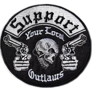 Nášivka Moto nášivka Support your local Outlaw 9 cm x 8 cm