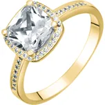 JVD Dámský pozlacený stříbrný zásnubní prsten se zirkony SVLR0622SH2GO64