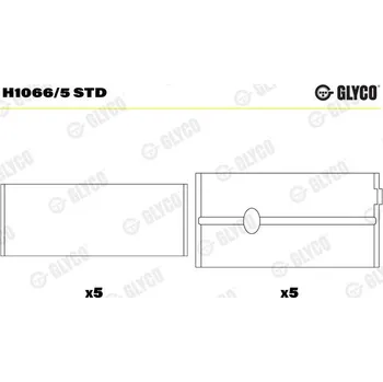 Kliková hřídel Hlavní ložiska klikového hřídele GLYCO H1066/5 STD
