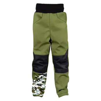 Chlapecké kalhoty WAMU Softshellové kalhoty dětské MASKÁČ khaki vel. 152-158