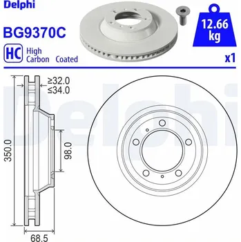 Brzdový kotouč Brzdový kotouč DELPHI BG9370C
