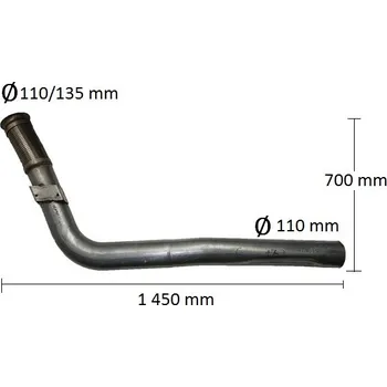 Přední díl výfuku Výfuk - trubka výfuku (64.132)