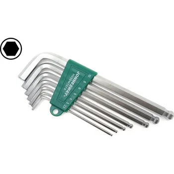 Sada klíčů Imbus s kuličkou, dlouhé, vel. 2,5-10 mm, 7 kusů - JONNESWAY H05SM107S