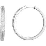 Beneto Stříbrné náušnice kruhy s krystaly AGU1155 + 2 měsíce na vrácení zboží