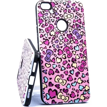 Pouzdro na mobilní telefon Pouzdro Print Case 3D Hearts Huawei P9 Lite 2017 Růžové