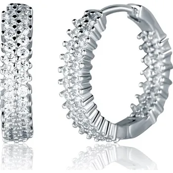 Náušnice JVD Elegantní stříbrné náušnice kruhy se zirkony SVLE2638X61BI00 + 2 měsíce na vrácení zboží