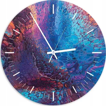 Hodiny Nástěnné hodiny KULATÝ Fotoobraz 80cm Purpurový mramor