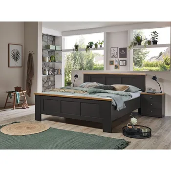 Postel Postel MARLOW grafit/dub bianco plocha spaní 180x200 cm