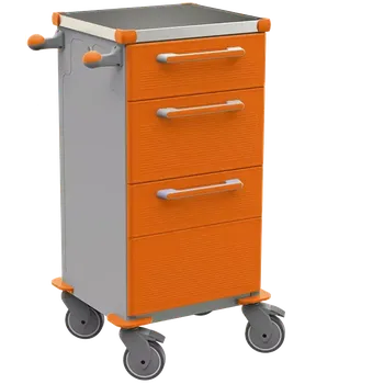 TINY 152 N vozík zdravotnický, plast ABS, oranžová