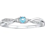 Silvego Stříbrný prsten s modrým Topazem a Brilliance Zirconia JJJR1100TS 50 mm + 2 měsíce na vrácení zboží