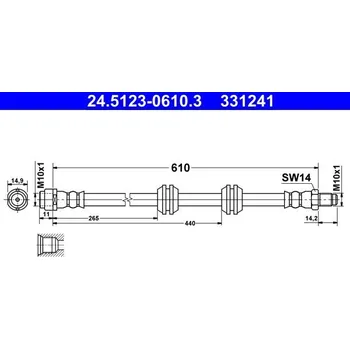 Brzdová hadice Brzdová hadice ATE 24.5123-0610.3
