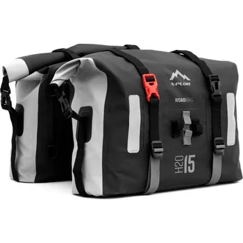 Zavazadlo na motocykl Brašny X-PLOR ROAGBAG 2x 15L nepromokavé, černé/bílé