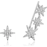 Beneto Asymetrické stříbrné náušnice se zirkony Hvězdy AGUPV1984 + 2 měsíce na vrácení zboží