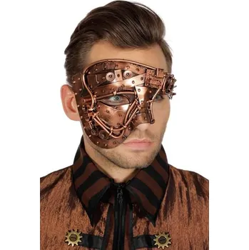 Karnevalová maska Wilbers - Měděná steampunk maska Half Face pro dospělé -