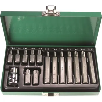 JONNESWAY Sada bitů TORX, T20 - T55, délky 30 a 75 mm, 15 kusů - S29H4215S