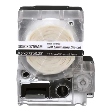 Tiskárna štítků R100X075V1M Samolaminovací štítky TurnTell 19,1x25,4mm, průměr 3,1-4,1mm, vinyl, bílé, kazeta MP 175ks