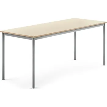 Jídelní stůl Stůl BORÅS, 1800x700x720 mm, stříbrné nohy, HPL deska, bříza