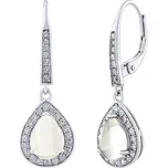 Silvego Stříbrné náušnice BRISA s Měsíčním kamenem a Brilliance Zirconia JJJ1141EMS + 2 měsíce na vrácení zboží