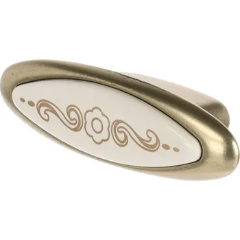 Nábytkové kování - Knopka Nora matný bronz/ porcelán