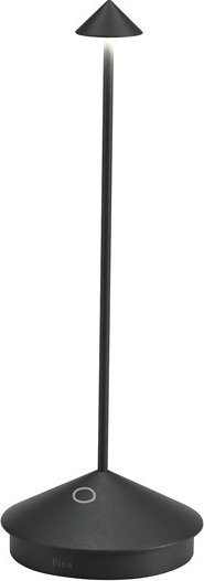 Zafferano Stolní venkovní LED lampička Pina, Zafferano, výška 29 cm x průměr 10 cm, hliník tmavě šedý mat (dark grey), vč.nabíječky