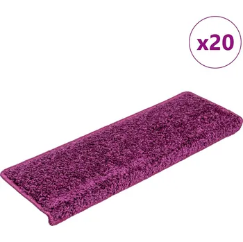 Bytový textil vidaXL Schodové rohože 20 ks 65 x 21 x 4 cm fialové s obdélníkovým okrajem