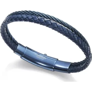 Náramek Viceroy Pánský modrý kožený náramek Heat 15084P09013 + 2 měsíce na vrácení zboží