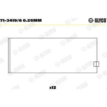 Ojnice Ojniční ložisko GLYCO 71-3419/6 0.25mm